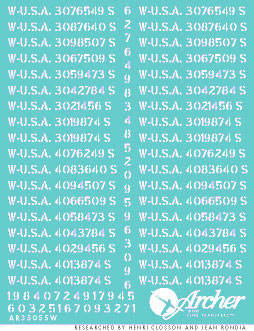Vehicle Specific Registration Codes (Stencil Style)