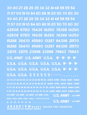 US Vehicle Registration Numbers (Non-Stencil)