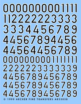 German Turret Numbers (Black with White Outline)