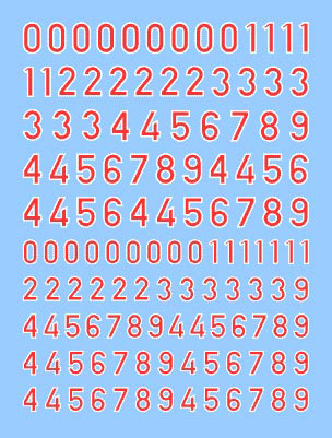 German Turret Numbers (Red with White Outline)