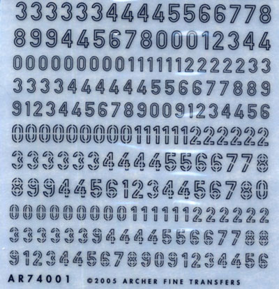 Generic German Turret Numbers (black)