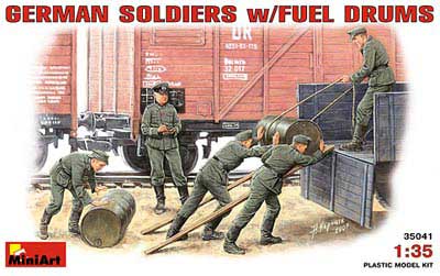 WWII German Soldiers with Fuel Drums (5)