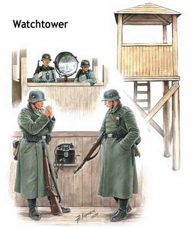 Watchtower with Searchlight and Phone