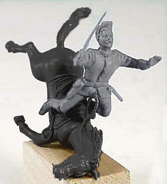 Falling Horse and Rider - Grey