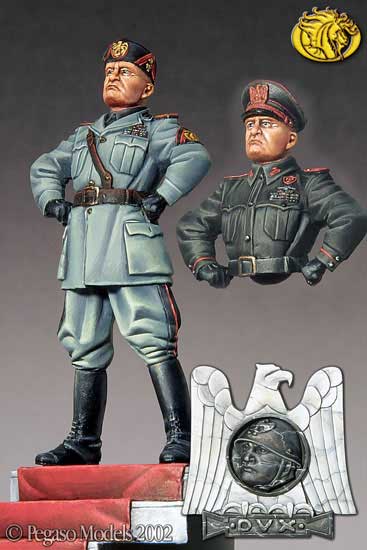 Tin Toy Soldier Assembled Unpainted Benito Mussolini 54mm 1/32 miniature