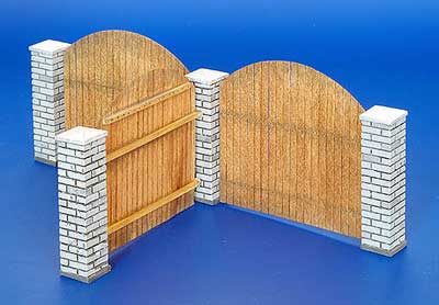 Wooden Fence with Columns