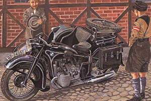 BMW R12 Motorcycle Civilian Version with Sidecar