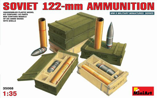 WWII Soviet 122mm Shells with Ammo Boxes