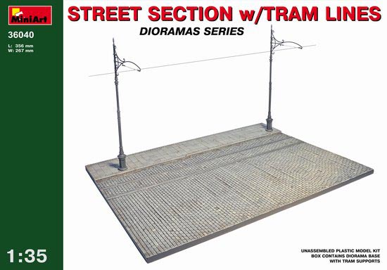 Street Section with Tram Lines Diorama Base