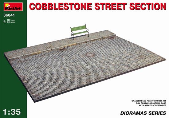 Cobblestone Street Section Diorama Base