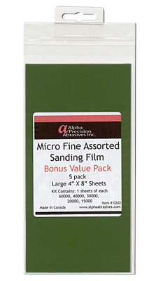 Micro Fine Hobby Sanding Sheets 5 diff grits/4 x 4