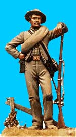 Confederate Standing Relaxed, Leaning on Rifle