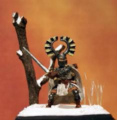Teutonic Knight in Heavy Armor and Crested Helmet