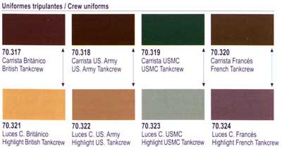 Vallejo Panzer Ace Pack #3 - British, US, USMC & French Tank Crew Uniforms
