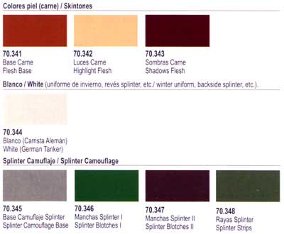Vallejo Panzer Ace Pack #6 – Skintones, White & Splinter Camouflage