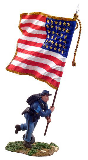 Union Infantry Color Sergeant with Flag Charging