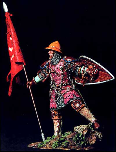 Medieval Knight with Flag 1320-1340