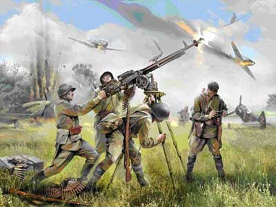 Soviet DShK Machine Gun with Crew