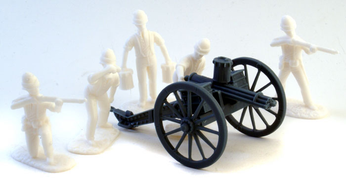 Boxer Rebellion 1900 Gatling Gun, British Royal Artillery in Shirt Sleeve Order
