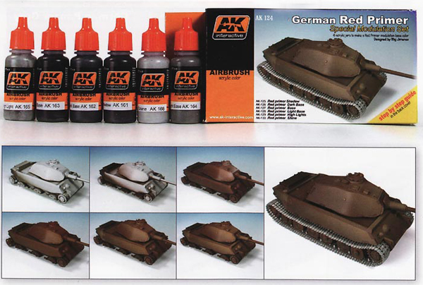 AFV Acrylic Paint Set: German Red Oxide Primer Color Modulation Set