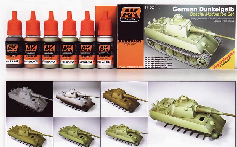 AFV Acrylic Paint Set: German Dunkelgelb Camouflage Color