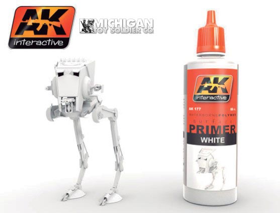 AK White Acrylic Primer 60ml Bottle