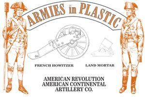 American Revolution Continental Artillery Co with Howitzer and Mortar