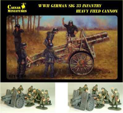 Military Series: WWII German SiG33 Infantry Heavy Field Cannon with 8 Man Crew