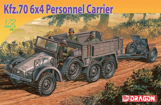 WWII German Kfz.70 6x4 Personnel Carrier and 3.7cm Pak 35/26