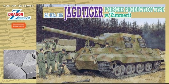 WWII German Sd. Kfz. 186 Jagdtiger Porsche Production Type with Zimmerit