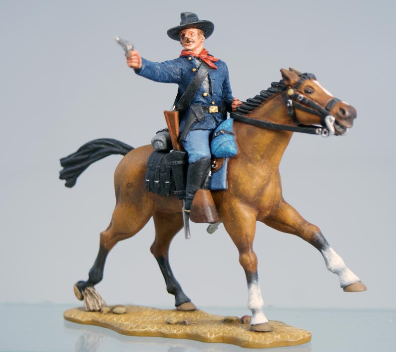 Mounted 7th Cavalry Trooper Firing Revolver