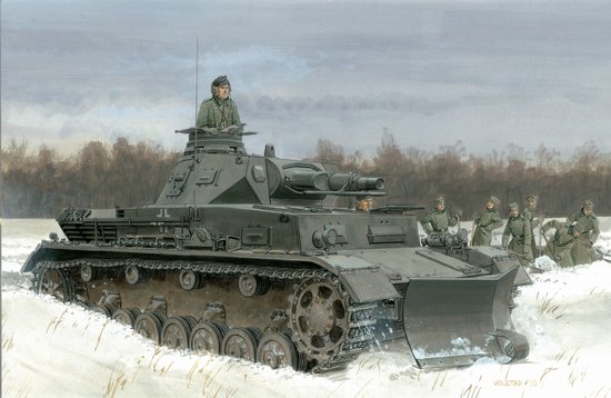 WWII German Pz.Kpfw. IV Ausf.B Tank w/Snow Plow