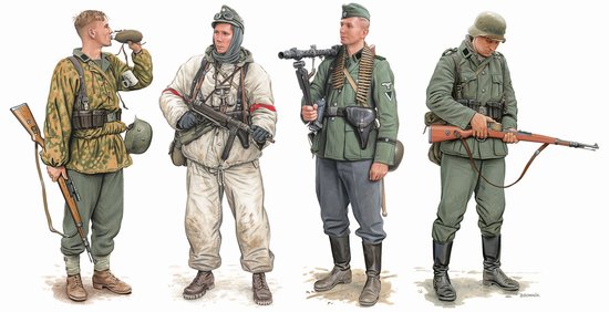 WWII German Elite Infantry Russia 1941-43 (4 Figure Set)