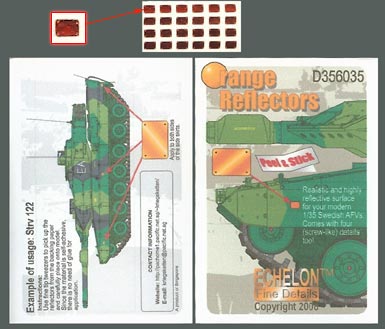 Orange Reflectors for Modern Swedish AFV's