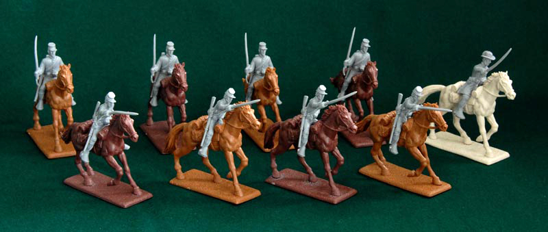 American Civil War Confederate Cavalry - Gray Plastic