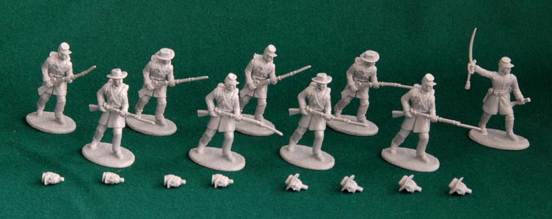 American Civil War Confederate Infantry - Gray Plastic