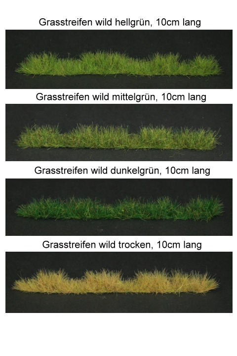 Strips of Grass- Wild Grass Mix of Heights in 10cm Length, Light Green
