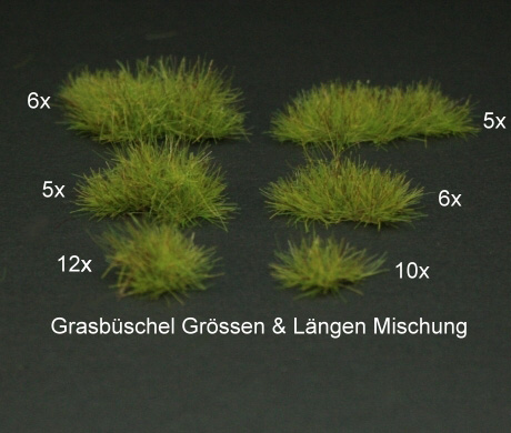 Grass Tuffs- Mixed Grass Tufts, Medium Green