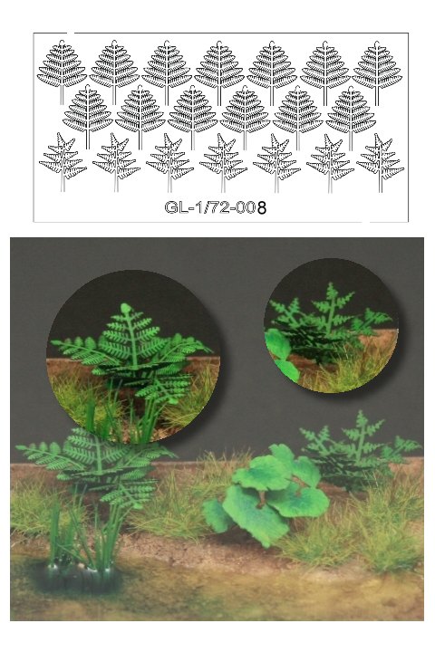 1/72nd Scale Ferns- Green Line Paper Plant