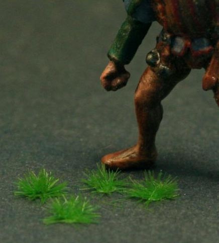 Mini Tuffs of Grass- Height 2mm - Dark Green - Designed for Small Scales 15mm, 1/72, 28mm