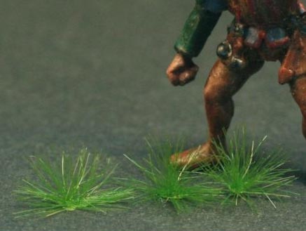 Mini Tuffs of Grass- Height 4mm - Dark Green - Designed for Small Scales 15mm, 1/72, 28mm