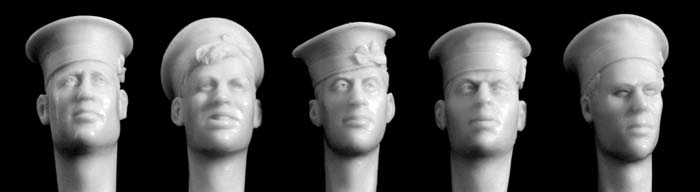 British Heads with Square Rig Sailor Caps