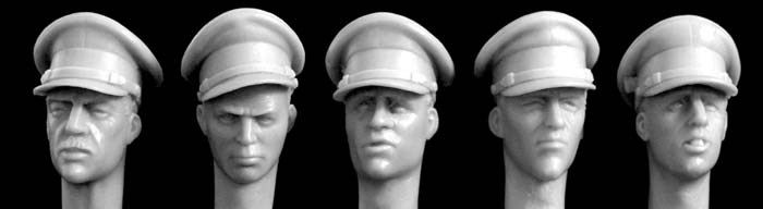 Different Heads with British Style Officer's Peaked Caps