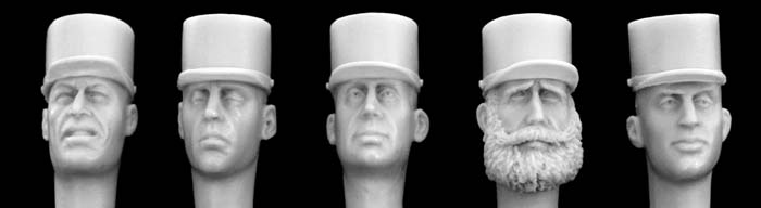 French Heads with Foreign Legion Parade Kepis Blancs
