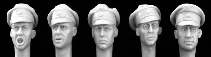 German Heads with SS Officer Caps