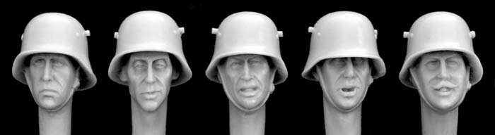 German Heads with Helmets