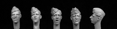 Heads - 5 British WW2 sidecaps