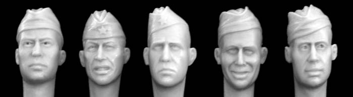 Soviet Heads with Pilotka Caps