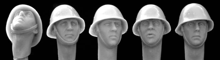 Heads with Dutch/Romanian Steel Helmets