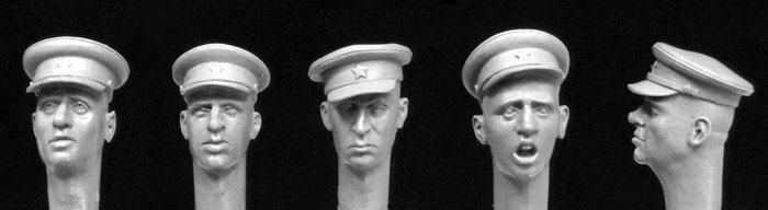 Soviet Heads with Officers Caps